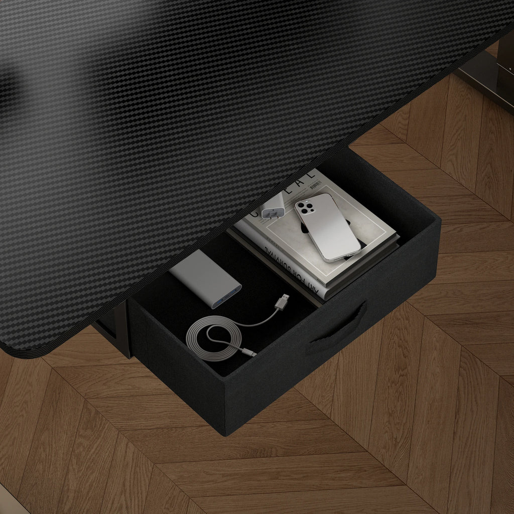 Electric Standing Desk Sit Stand Table Height Adjustable Electric Computer Desk USB Charging Port Drawer for Home Office-100Cm